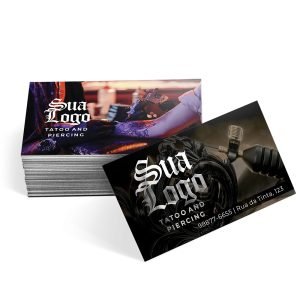 Cartões de visita couchê 300g hot stamping lam fosca fv e hotstamping fr - 4x4 - 50unid